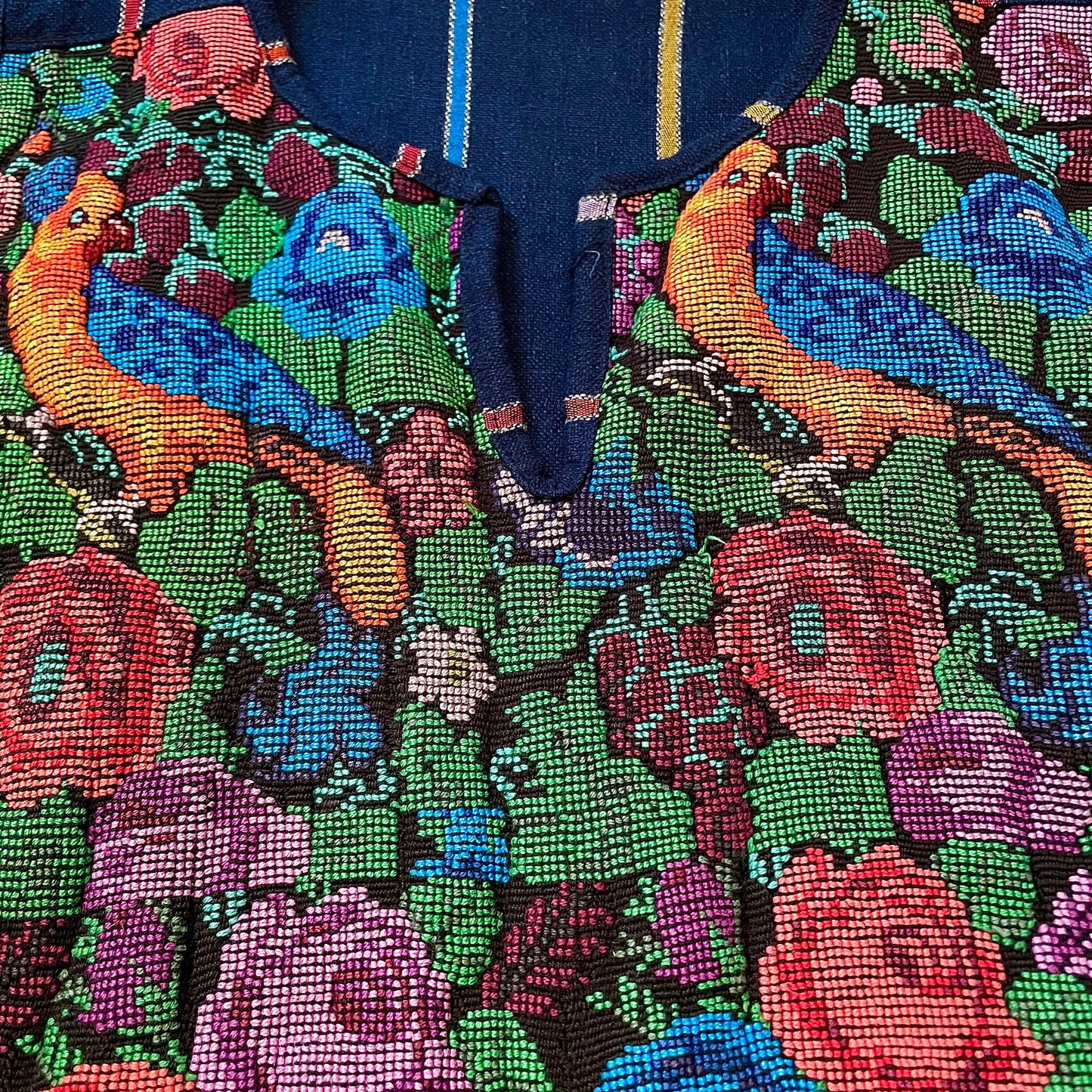 Huipil × Indigo Dress K (S)/グアテマラ ウィピル × 藍染 ワンピース