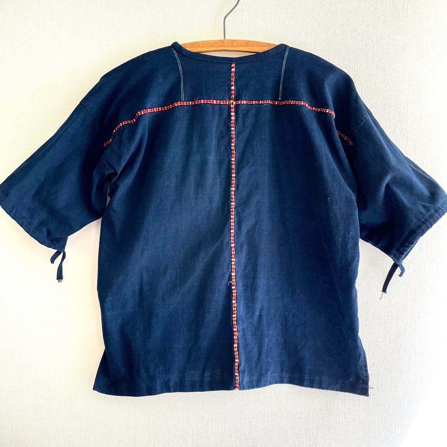 Huipil × Indigo Blouse Short Sleeve B/グアテマラ ウィピル 藍染 半袖ブラウス