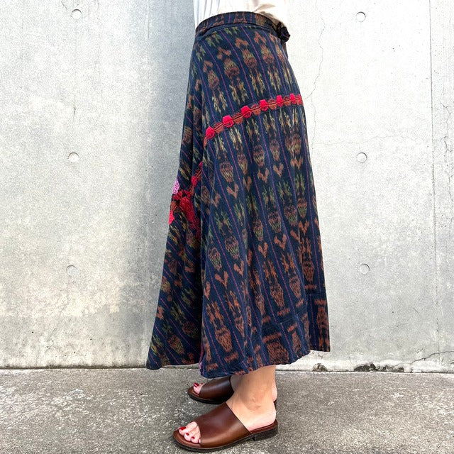 Indigo Skirt Corte #13/グアテマラ コルテ 藍染 スカート 刺繍 民族衣装
