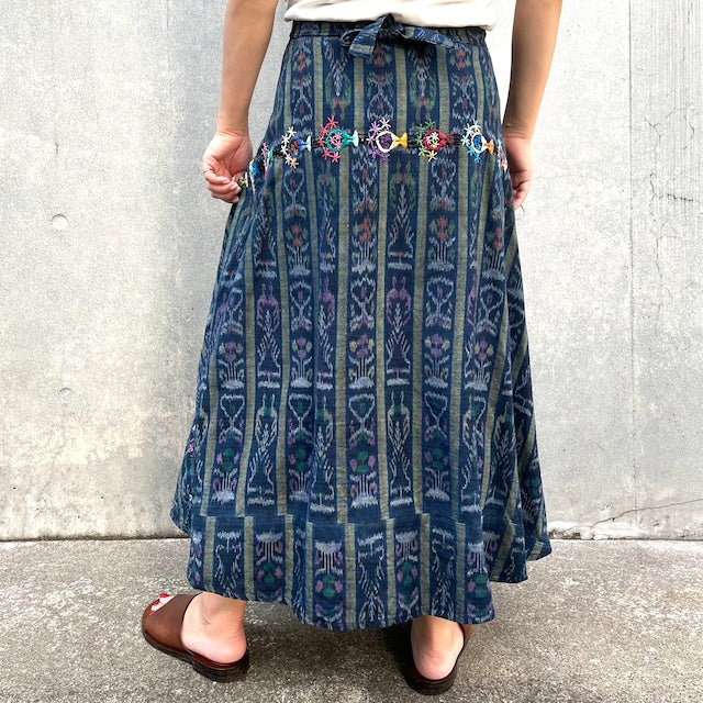 Indigo Skirt Corte #11/グアテマラ コルテ 藍染 スカート 刺繍 民族衣装