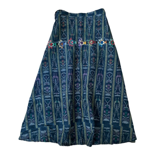 Indigo Skirt Corte #11/グアテマラ コルテ 藍染 スカート 刺繍 民族衣装