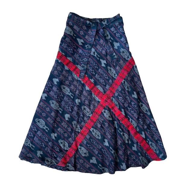 Indigo Skirt Corte #10/グアテマラ コルテ 藍染 スカート 刺繍 民族衣装