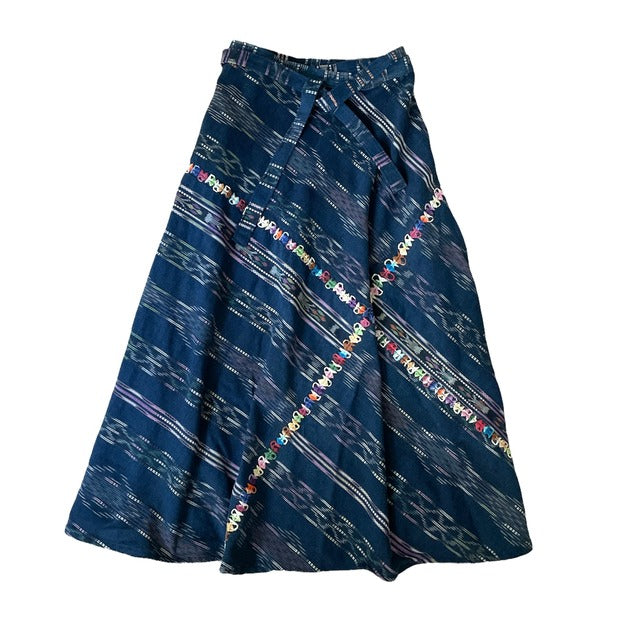 Indigo Skirt Corte #9/グアテマラ コルテ 藍染 スカート 刺繍 民族衣装