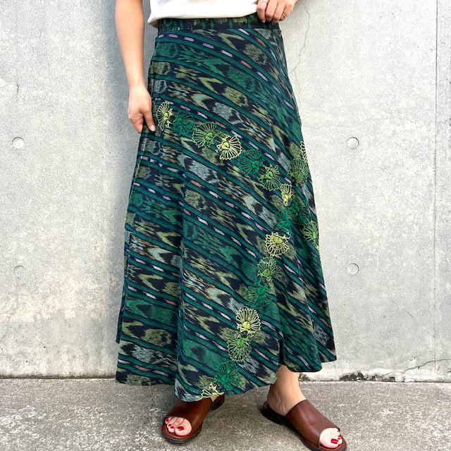 Indigo Skirt Corte #6/グアテマラ コルテ 藍染 スカート 刺繍 民族衣装