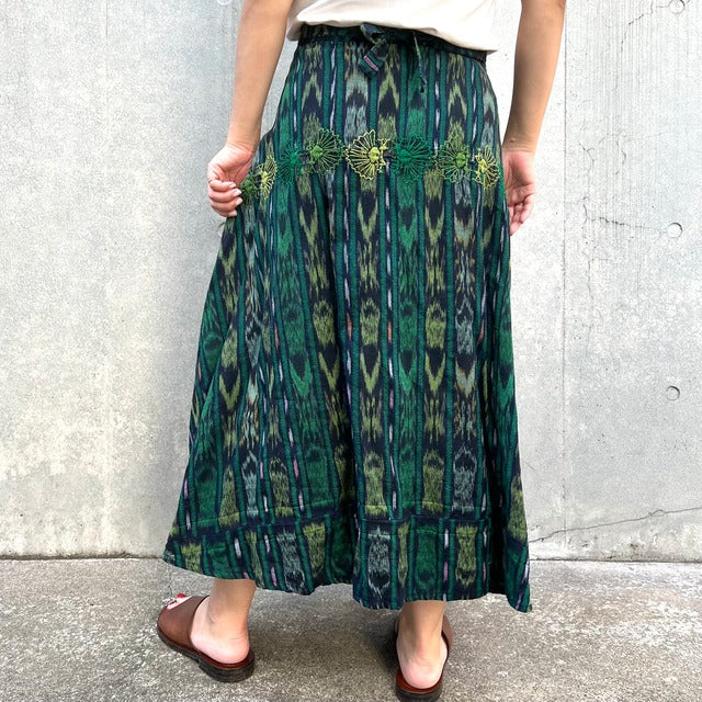 Indigo Skirt Corte #6/グアテマラ コルテ 藍染 スカート 刺繍 民族衣装