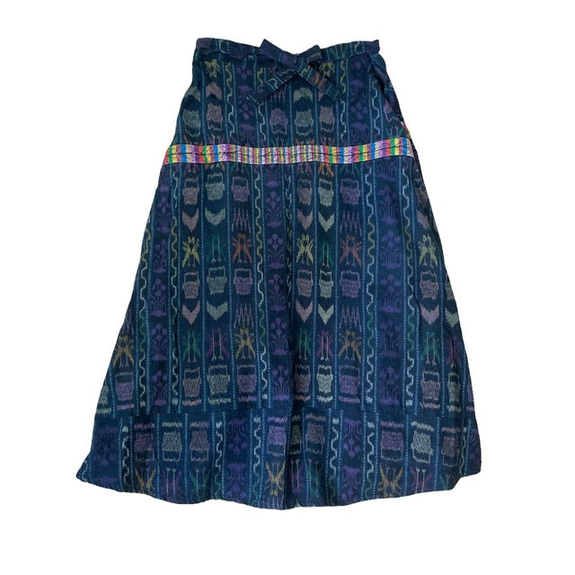 Indigo Skirt Corte #5/グアテマラ コルテ 藍染 スカート 刺繍 民族衣装
