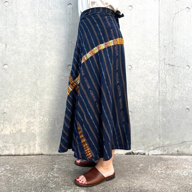 Indigo Skirt Corte #4/グアテマラ コルテ 藍染 スカート 刺繍 民族衣装