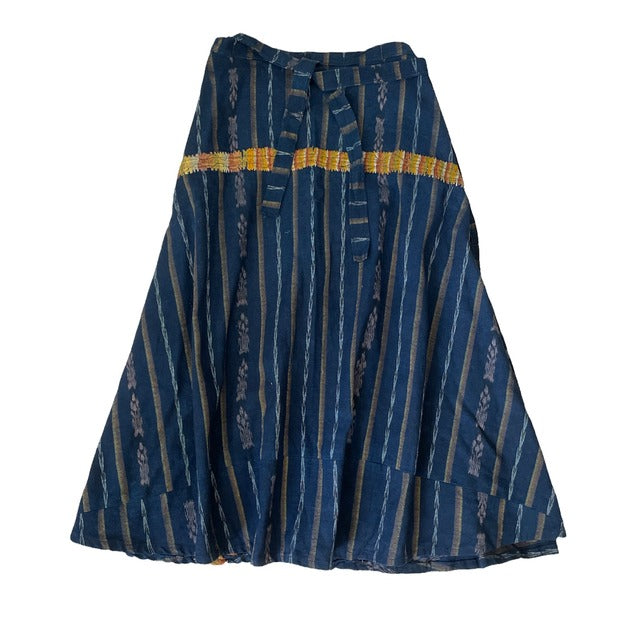 Indigo Skirt Corte #4/グアテマラ コルテ 藍染 スカート 刺繍 民族衣装