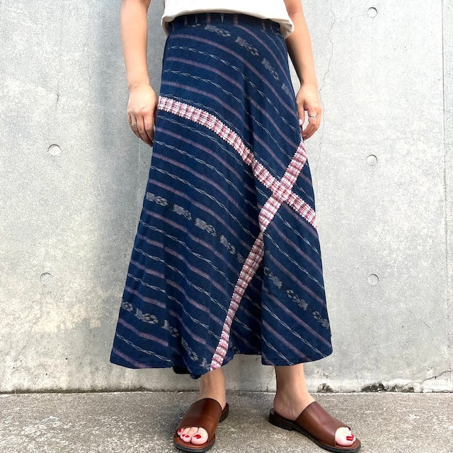 Indigo Skirt Corte #3/グアテマラ コルテ 藍染 スカート 刺繍 民族衣装