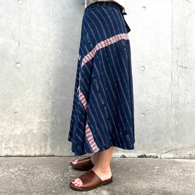 Indigo Skirt Corte #3/グアテマラ コルテ 藍染 スカート 刺繍 民族衣装