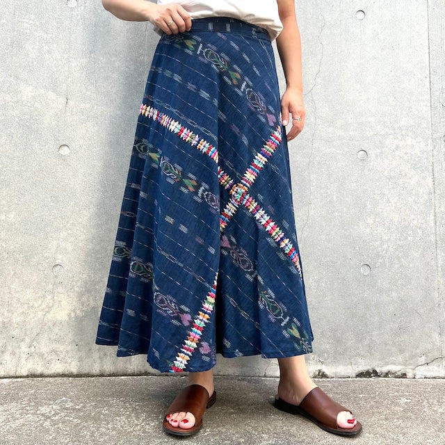 Indigo Skirt Corte #2/グアテマラ コルテ 藍染 スカート 刺繍 民族衣装