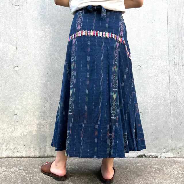 Indigo Skirt Corte #2/グアテマラ コルテ 藍染 スカート 刺繍 民族衣装