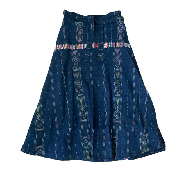 Indigo Skirt Corte #2/グアテマラ コルテ 藍染 スカート 刺繍 民族衣装