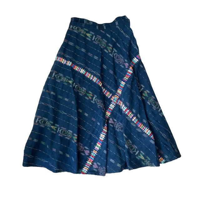 Indigo Skirt Corte #2/グアテマラ コルテ 藍染 スカート 刺繍 民族衣装