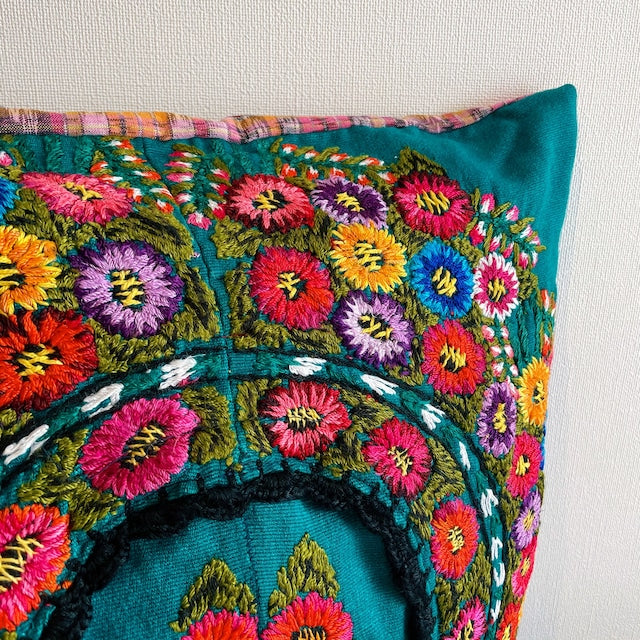 Vintage Huipil Cushion Cover B (45×45㎝)/グアテマラ ウィピル クッションカバー