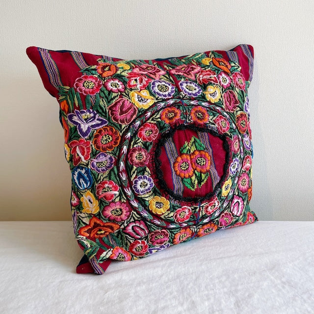 Vintage Huipil Cushion Cover A (45×45㎝)/グアテマラ ウィピル クッションカバー