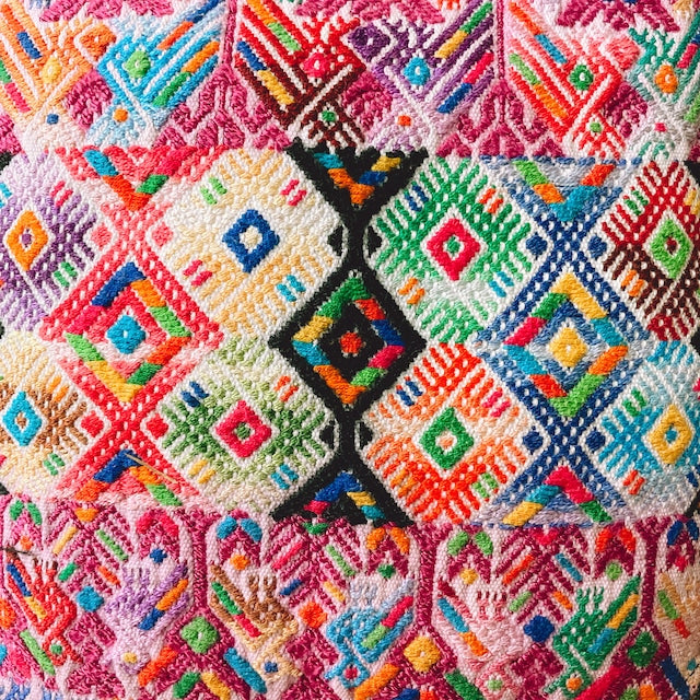 Huipil Cushion Cover #16 (40×40㎝)/グアテマラ ウィピル クッションカバー