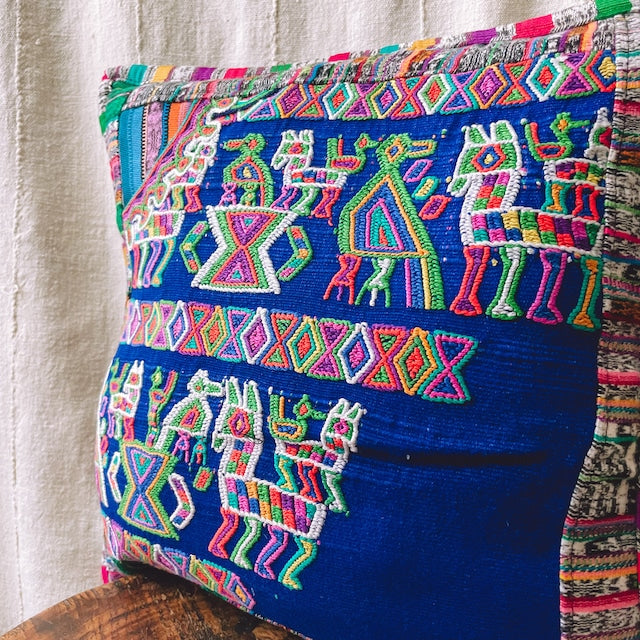 Huipil Cushion Cover #13 (40×40㎝)/グアテマラ ウィピル クッションカバー