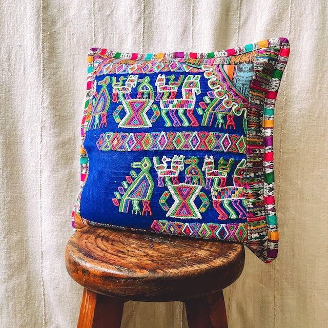 Huipil Cushion Cover #14 (40×40㎝)/グアテマラ ウィピル クッションカバー