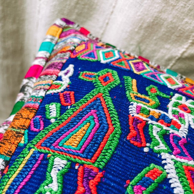 Huipil Cushion Cover #14 (40×40㎝)/グアテマラ ウィピル クッションカバー