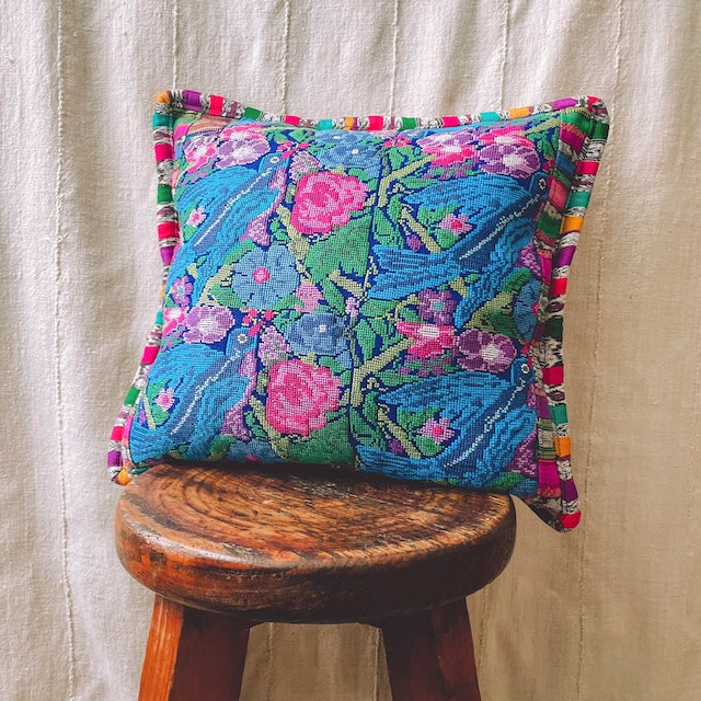 Huipil Cushion Cover #1 (40×40㎝)/グアテマラ ウィピル クッションカバー