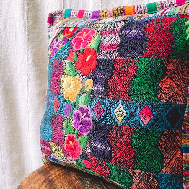 Huipil Cushion Cover #9 (40×40㎝)/グアテマラ ウィピル クッションカバー