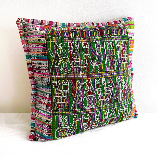 Huipil Cushion Cover #8 (50×50㎝)/グアテマラ ウィピル クッションカバー