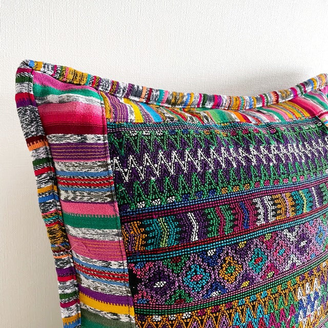 Huipil Cushion Cover #1 (50×50㎝)/グアテマラ ウィピル クッションカバー