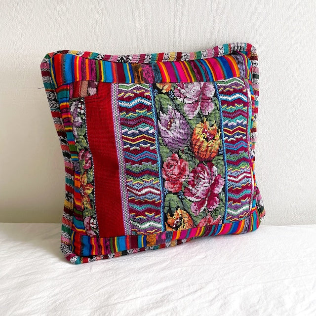 Huipil Cushion Cover #4 (40×40㎝)/グアテマラ ウィピル クッションカバー