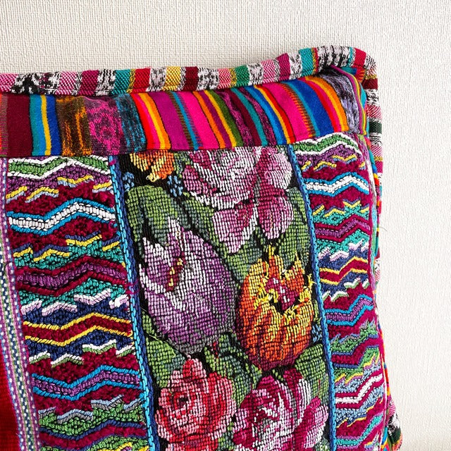 Huipil Cushion Cover #4 (40×40㎝)/グアテマラ ウィピル クッションカバー