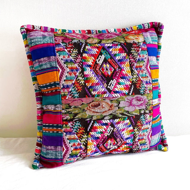 Huipil Cushion Cover #4 (45×45㎝)/グアテマラ ウィピル クッションカバー