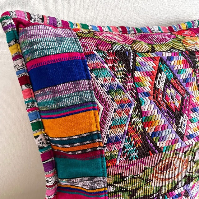 Huipil Cushion Cover #4 (45×45㎝)/グアテマラ ウィピル クッションカバー