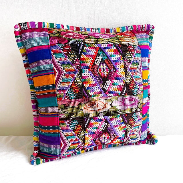 Huipil Cushion Cover #3 (45×45㎝)/グアテマラ ウィピル クッションカバー
