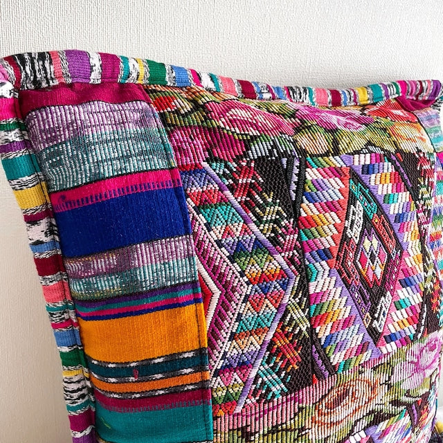 Huipil Cushion Cover #3 (45×45㎝)/グアテマラ ウィピル クッションカバー