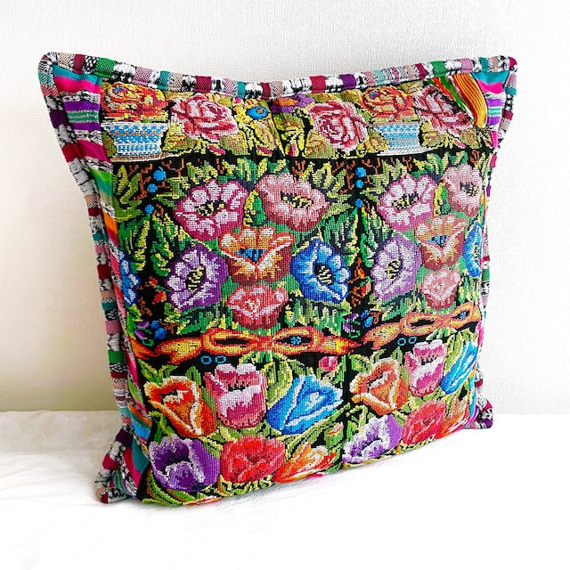 Huipil Cushion Cover #11 (50×50㎝)/グアテマラ ウィピル クッションカバー