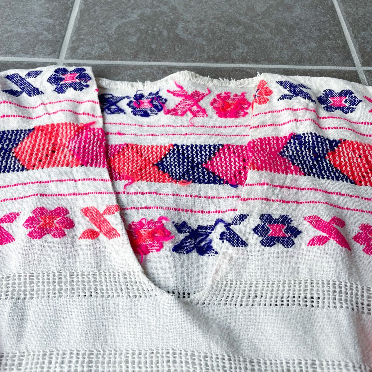 Mexican Embroidery Blouse #2/メキシコ 刺繍 フリンジ ブラウス トップス