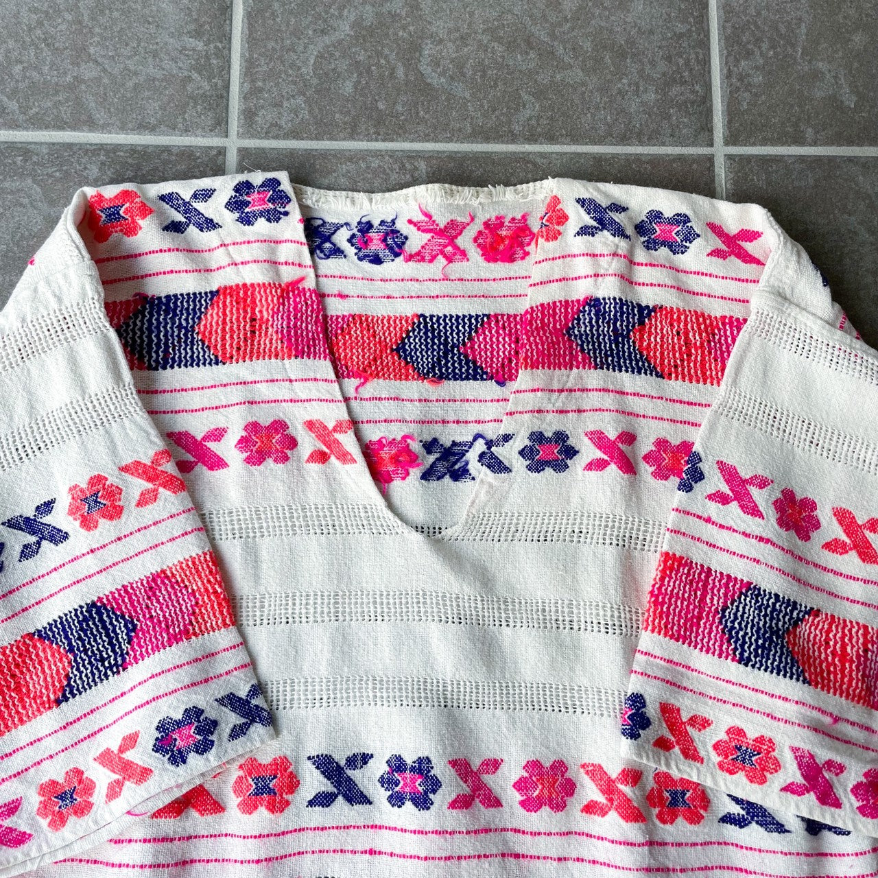 Mexican Embroidery Blouse #2/メキシコ 刺繍 フリンジ ブラウス トップス