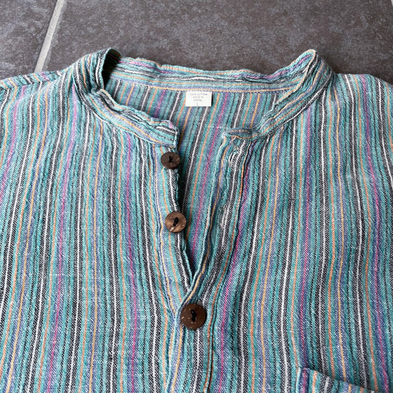 Striped Shirt #2/ネパール コットン ストライプ シャツ トップス