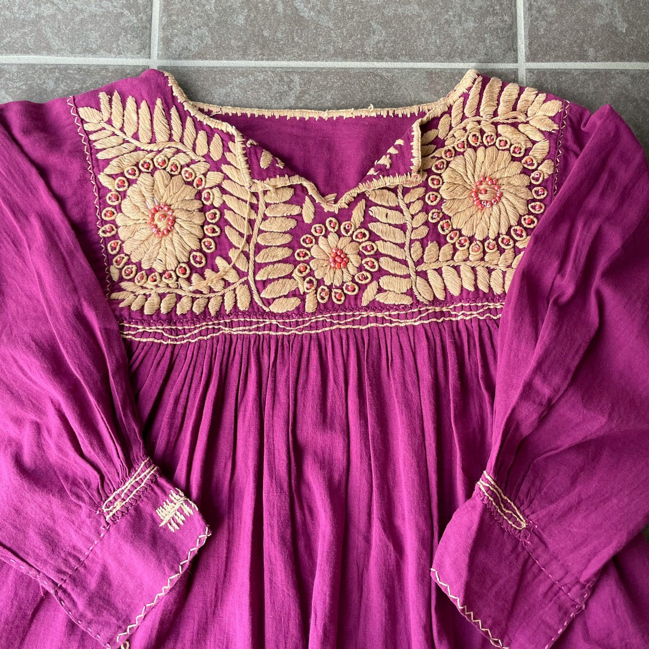 Mexican Embroidery Blouse #3/メキシコ 刺繍 ブラウス トップス