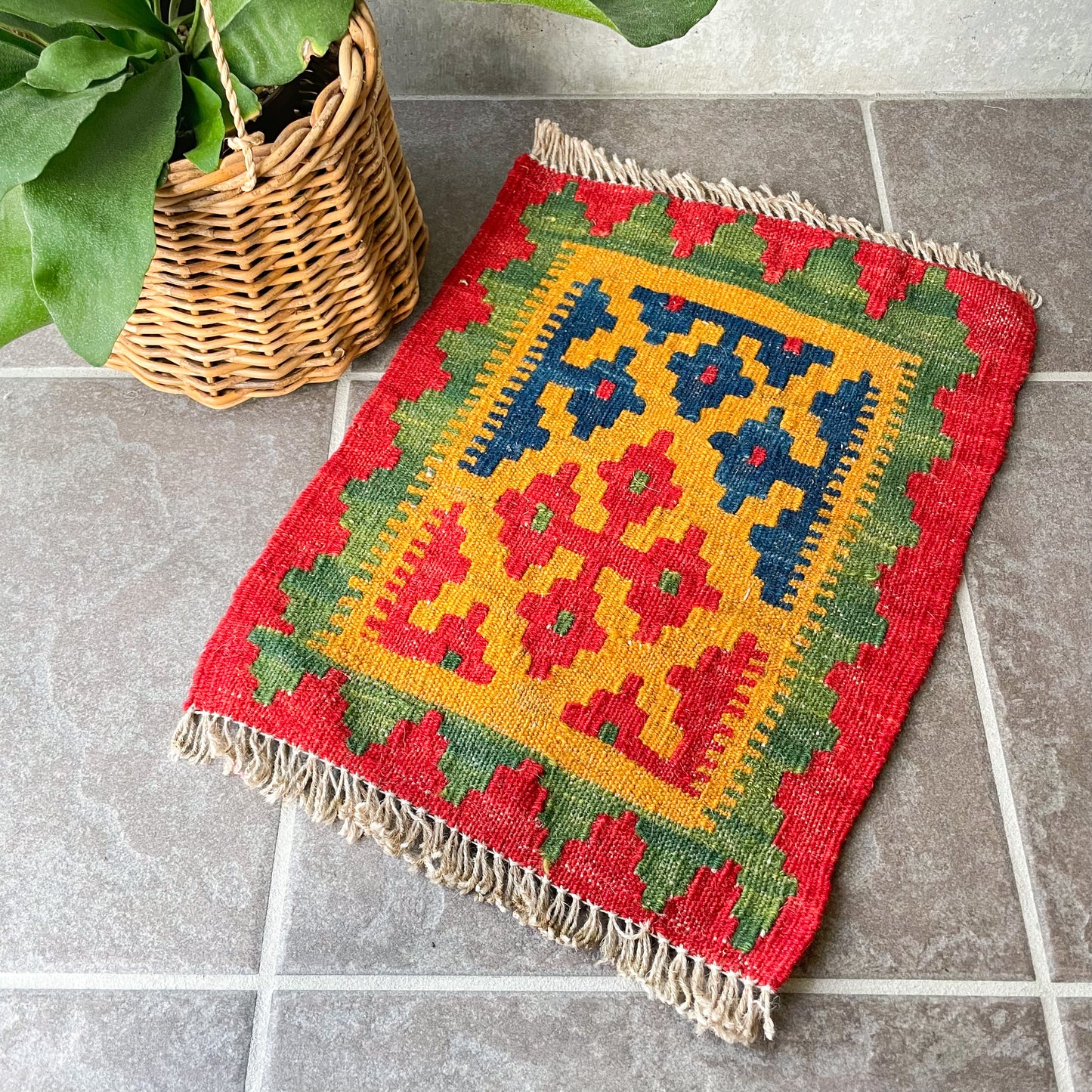 Old Kilim Mini Rug #10/オールド キリム ミニ ラグ 絨毯