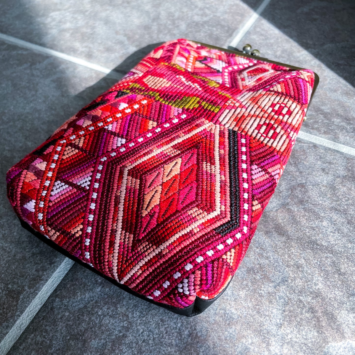 Guatemalan Huipil Mini Bag #2/グアテマラ ウィピル がま口バッグ ポシェット スマホケース
