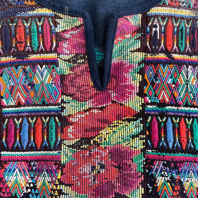 Huipil × Indigo Blouse #2/グアテマラ ウィピル 藍染 ブラウス 刺繍
