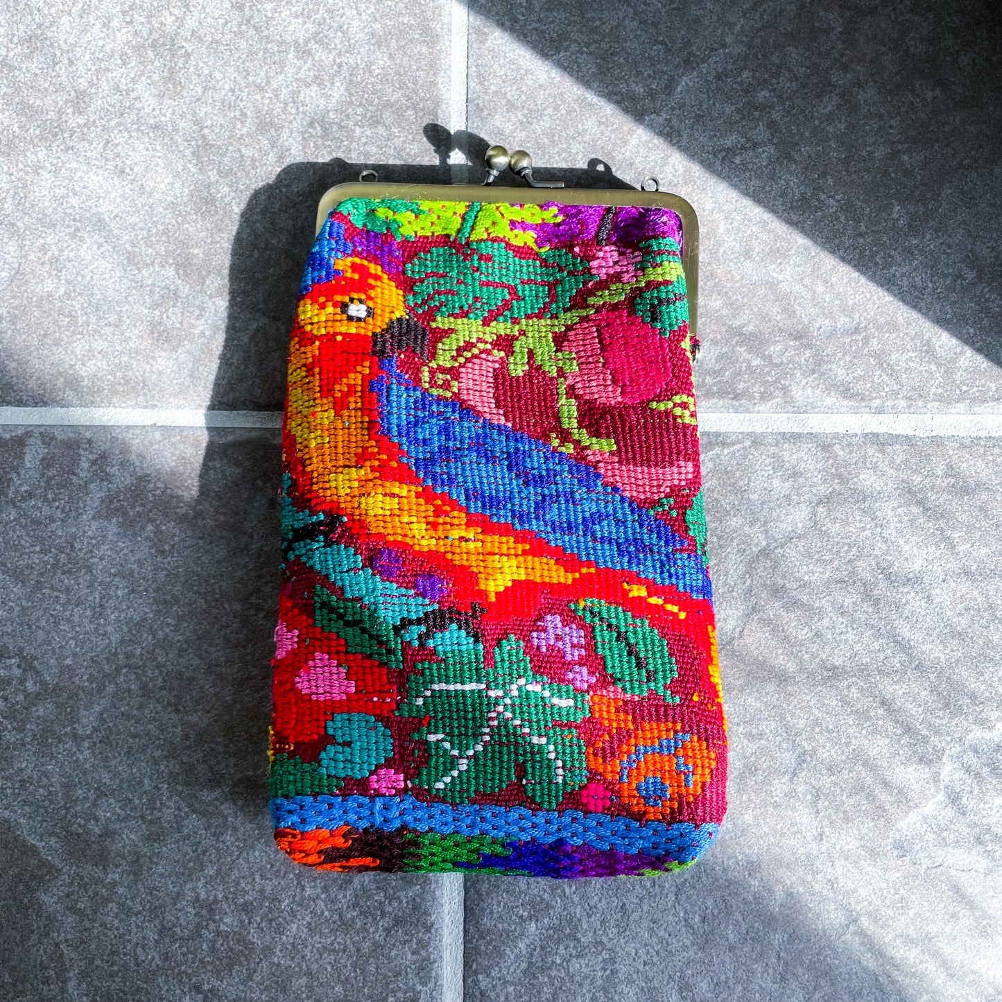 Guatemalan Huipil Mini Bag #3/グアテマラ ウィピル がま口バッグ ポシェット スマホケース