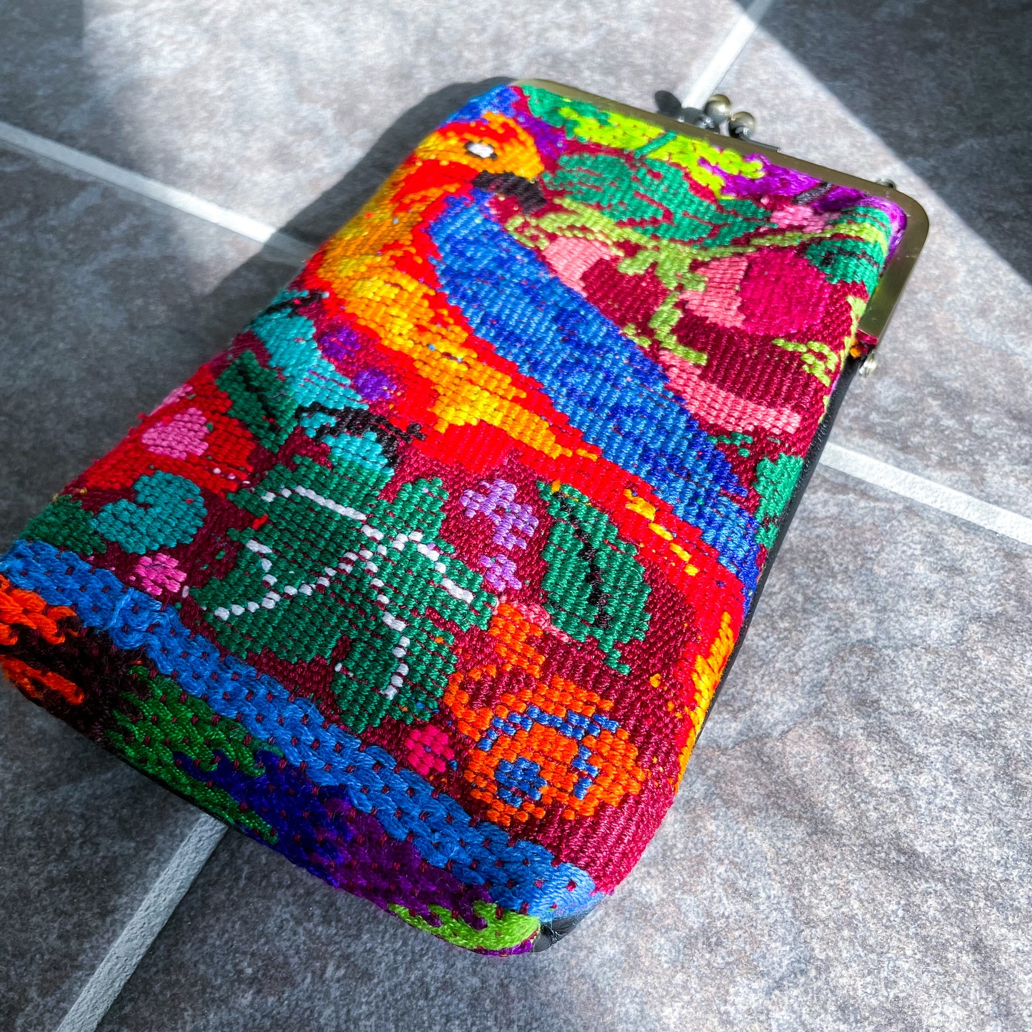 Guatemalan Huipil Mini Bag #3/グアテマラ ウィピル がま口バッグ ポシェット スマホケース