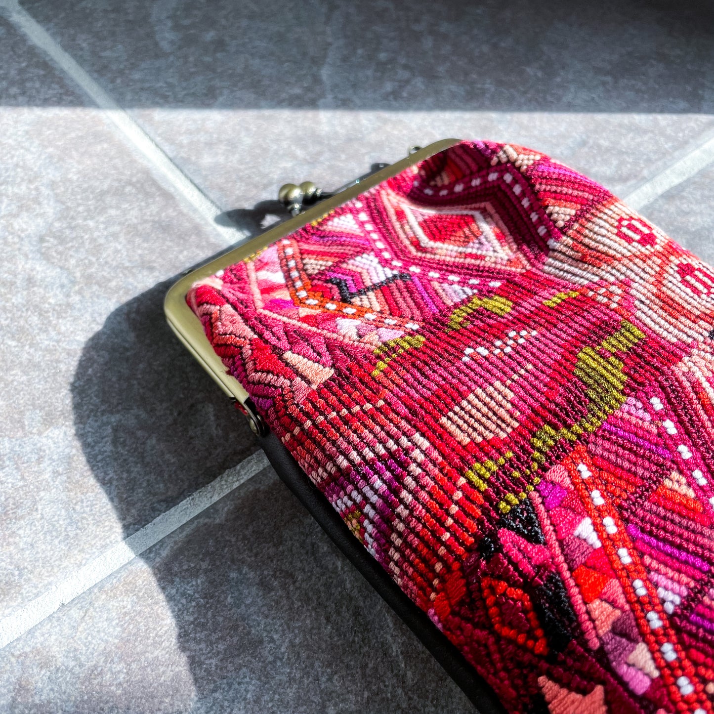 Guatemalan Huipil Mini Bag #2/グアテマラ ウィピル がま口バッグ ポシェット スマホケース