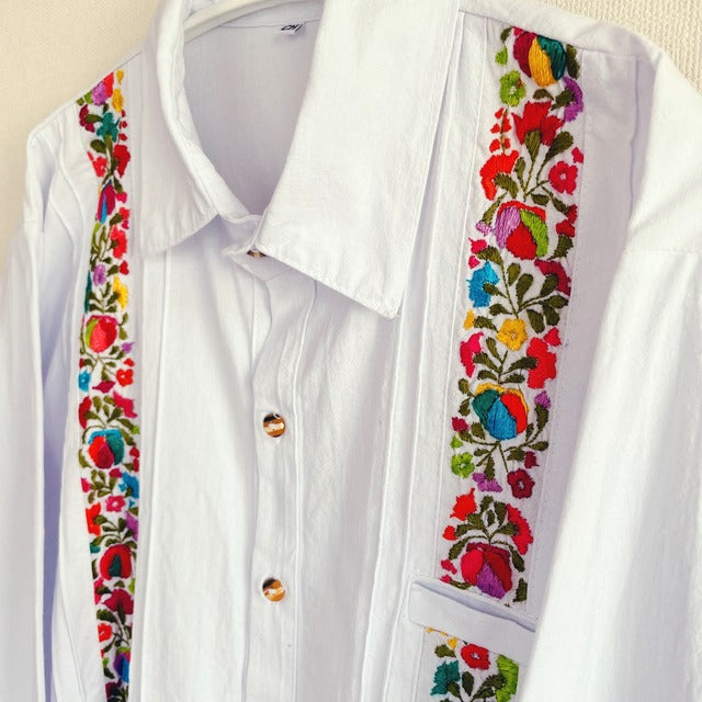 San Antonino Shirt B/サンアントニーノ メキシコ刺繍 シャツ