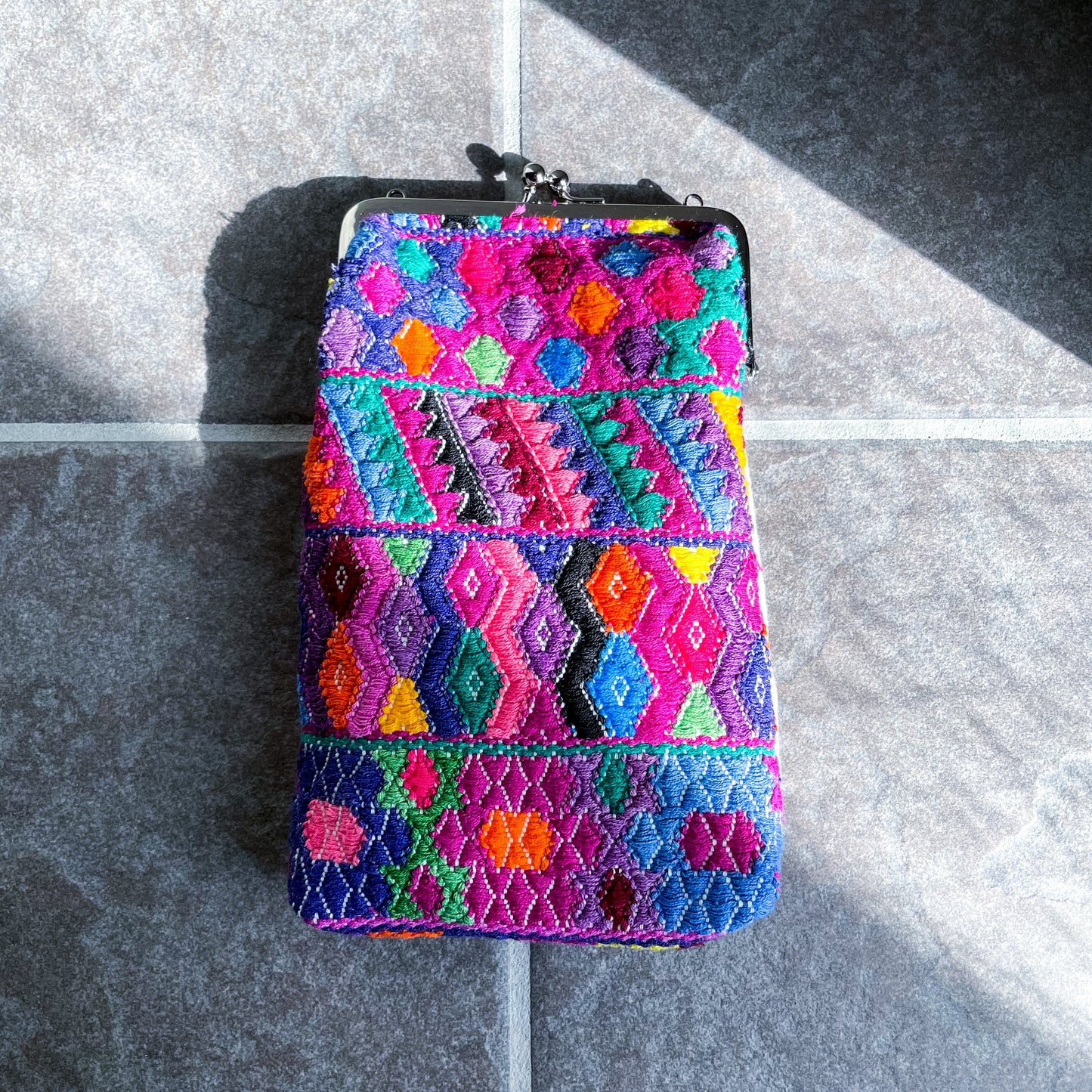 Guatemalan Huipil Mini Bag #4/グアテマラ ウィピル がま口バッグ ポシェット スマホケース