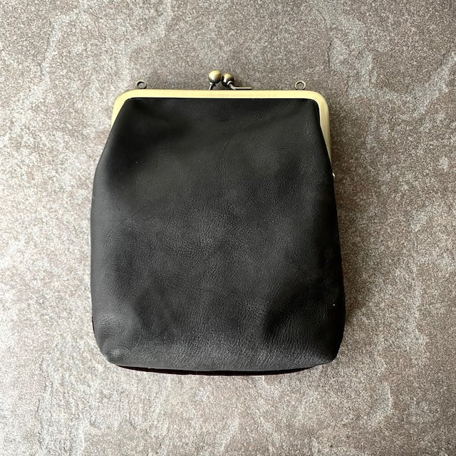 Oaxaca Huipil × Leather Mini Bag/メキシコ刺繍 がま口バッグ ポシェット