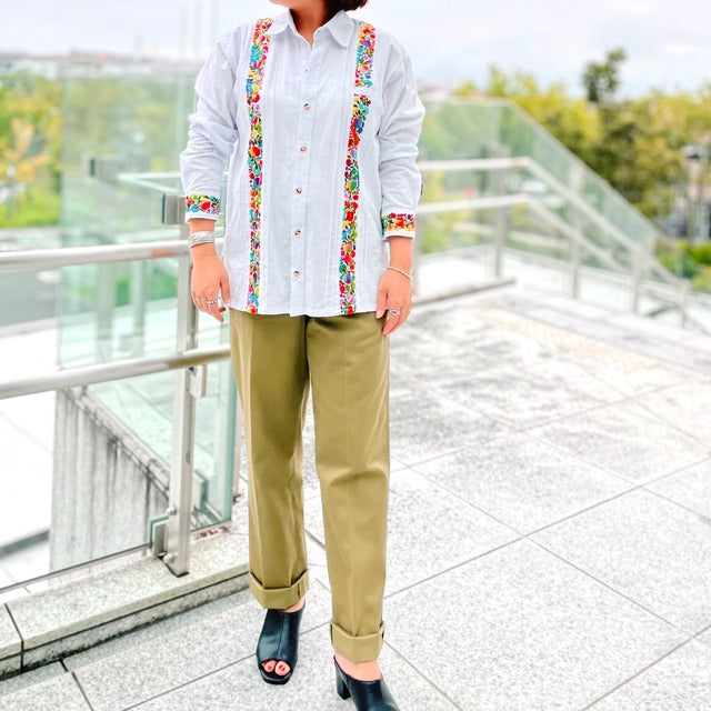 San Antonino Shirt C/サンアントニーノ メキシコ刺繍 シャツ