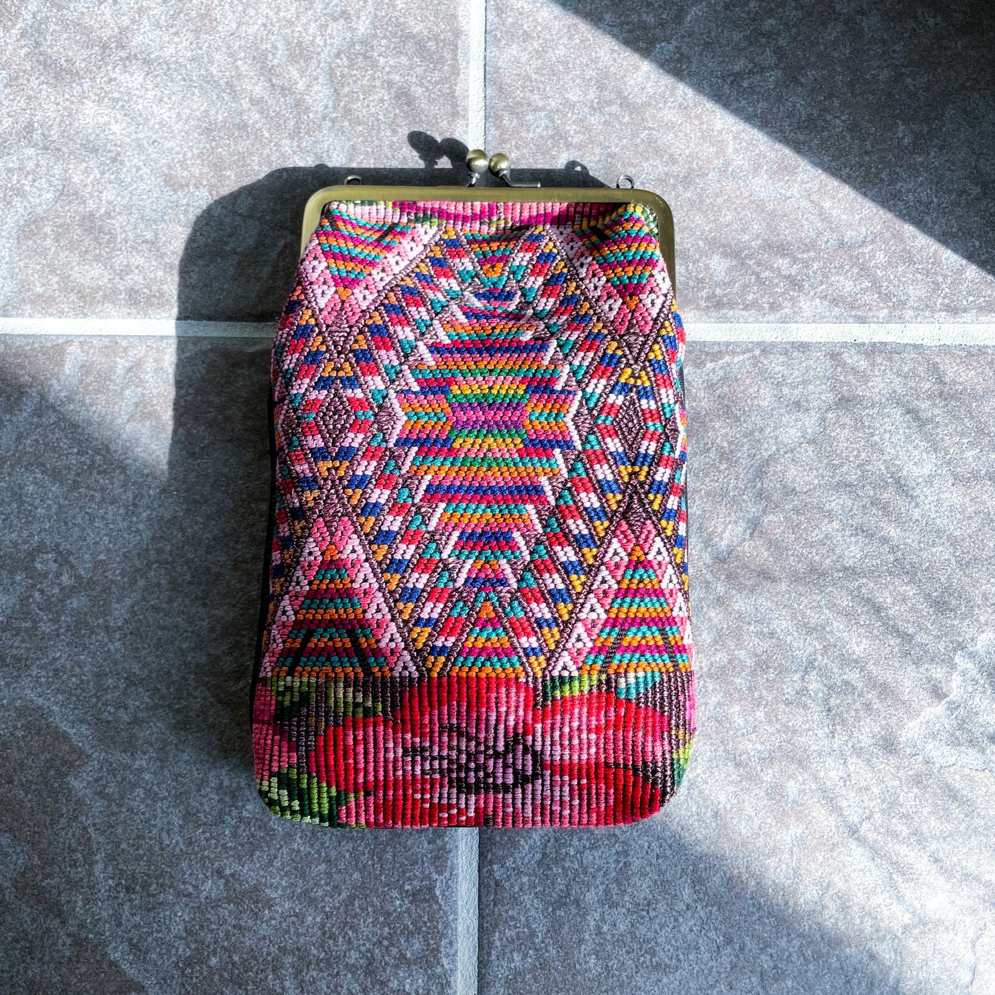 Guatemalan Huipil Mini Bag #1/グアテマラ ウィピル がま口バッグ ポシェット スマホケース